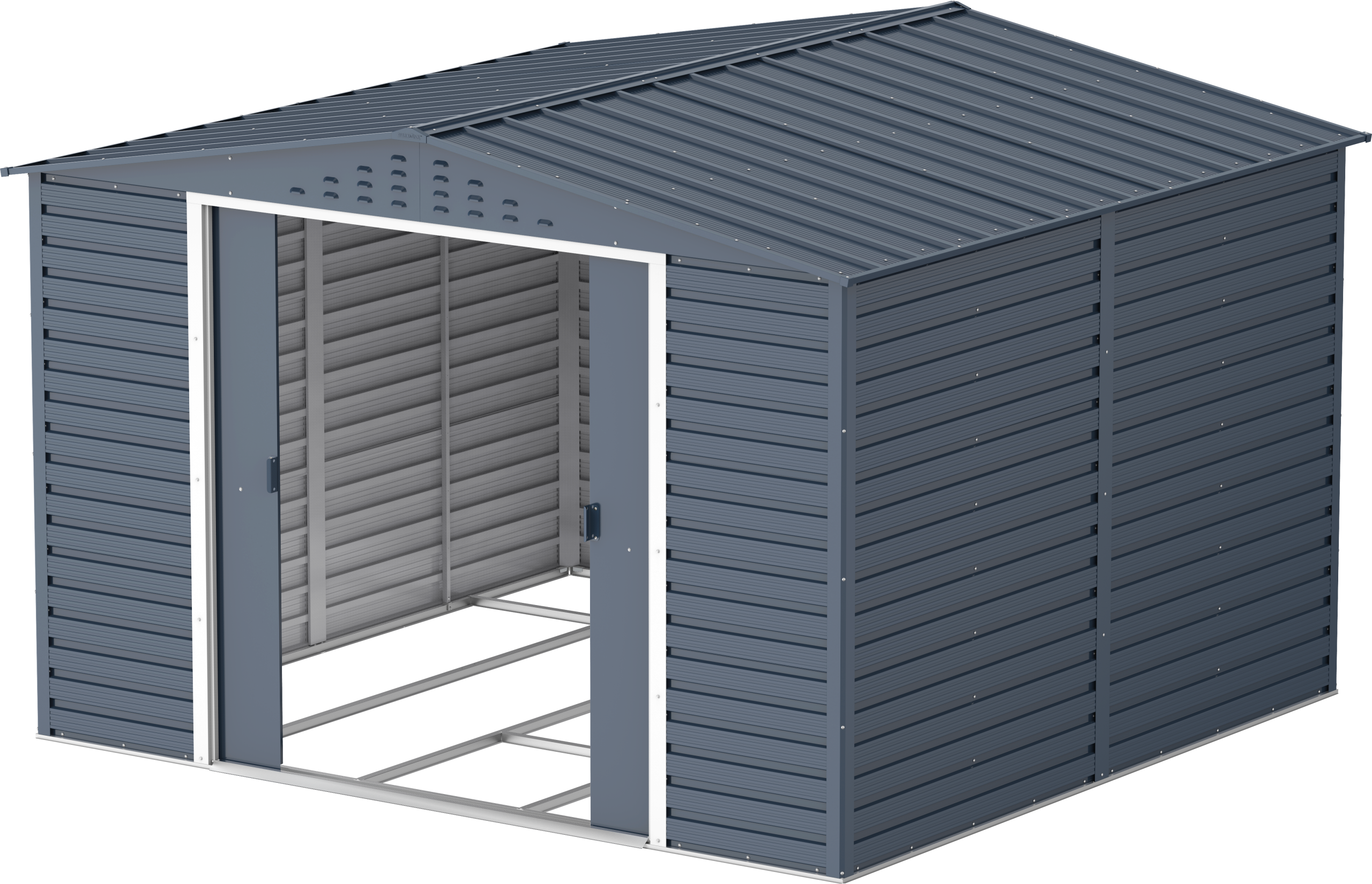 Caseta de jardín Alpine 10x10 - 321.6x303.1x214.2 cm y 9,15 m² - Gris Antracita