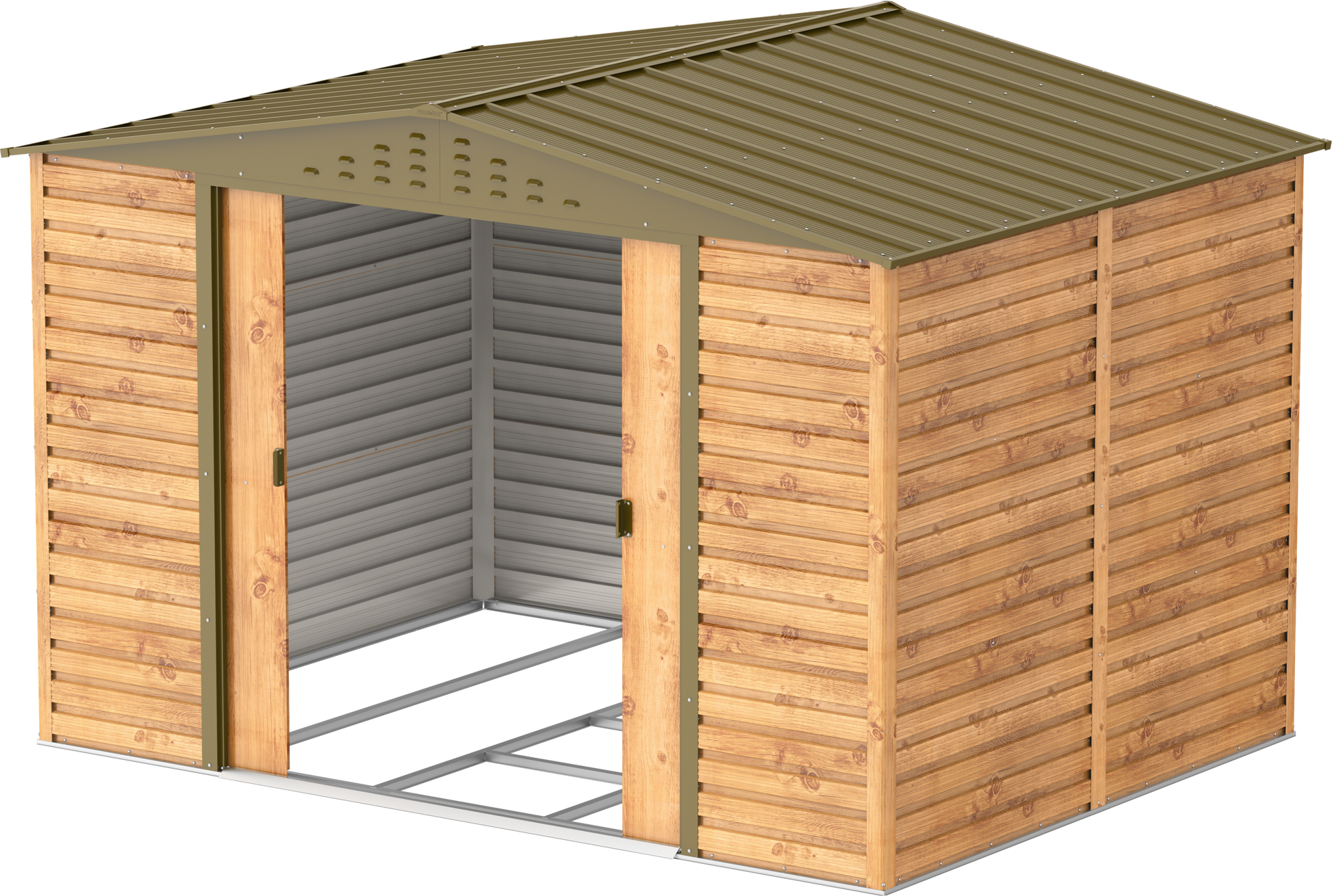 Alpine 10x8 Imitation Wood Metal Shed