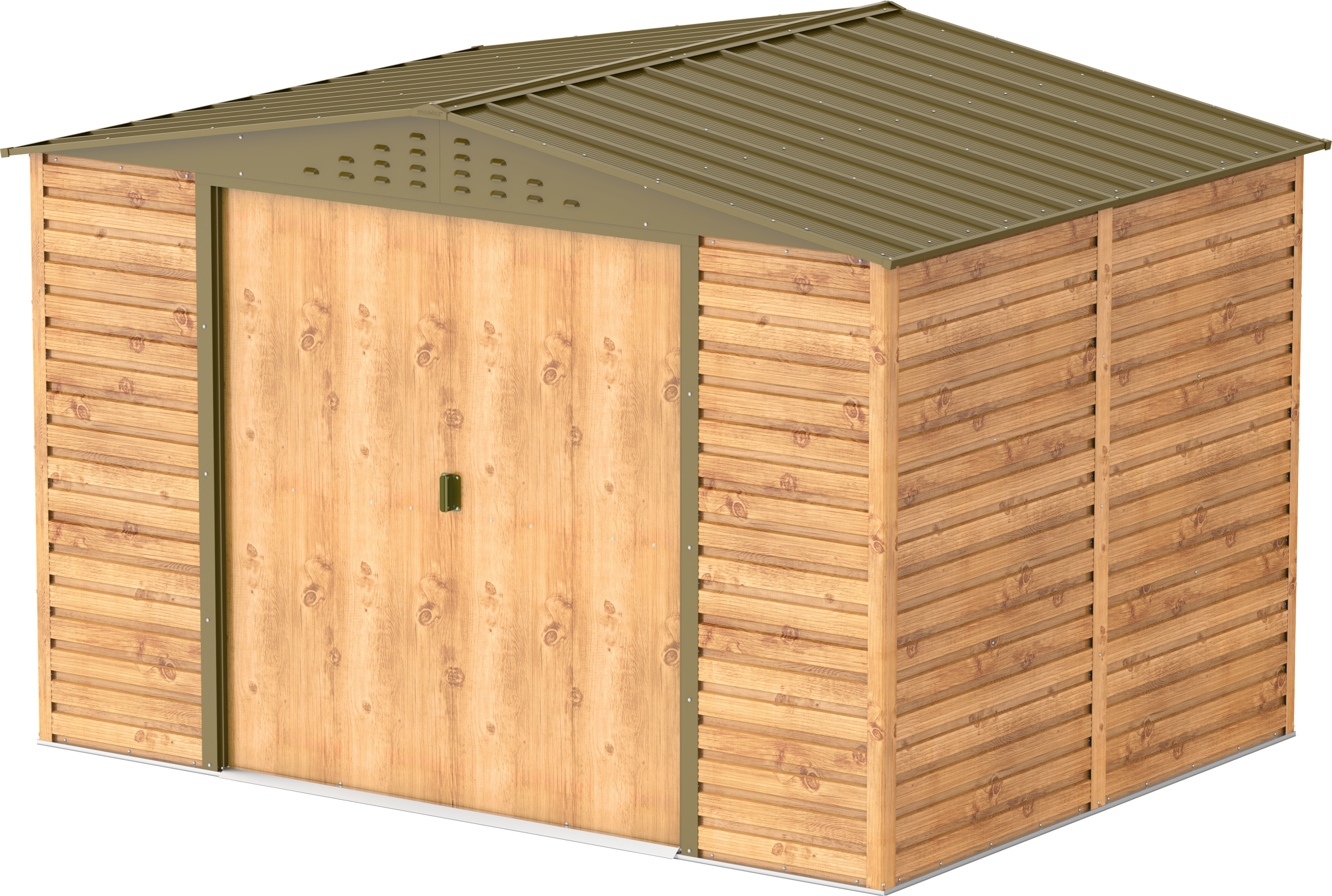 Caseta de jardín Alpine 10x8 - 321,6x243,1x214,2 cm y 7,28 m² - Imitación Madera