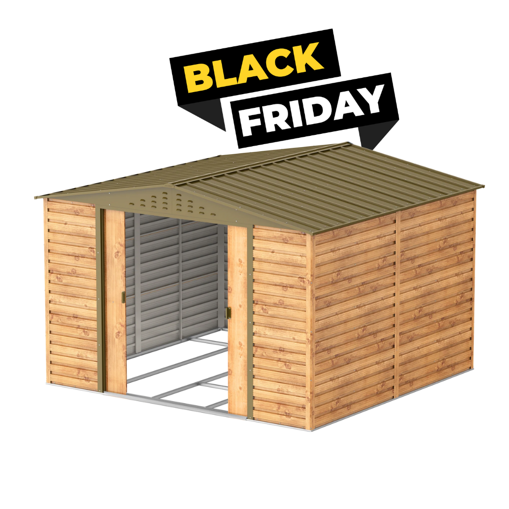 Casetas de jardín, casetas Duramax Alpine 10x10  Imitación Madera ¡OFERTA BLACK FRIDAY!