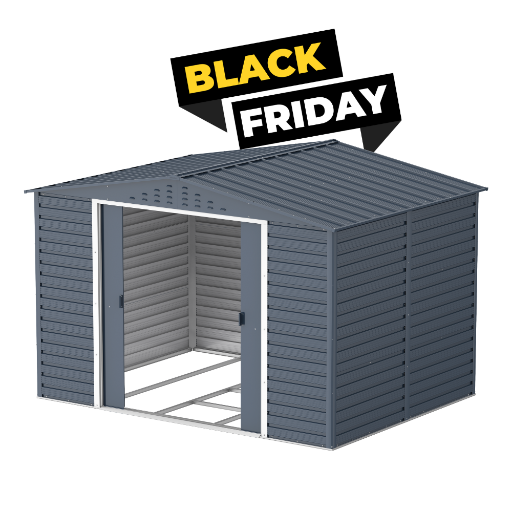 Casetas de jardín, casetas Duramax Alpine 10x8 Gris Antracita ¡OFERTA BLACK FRIDAY!