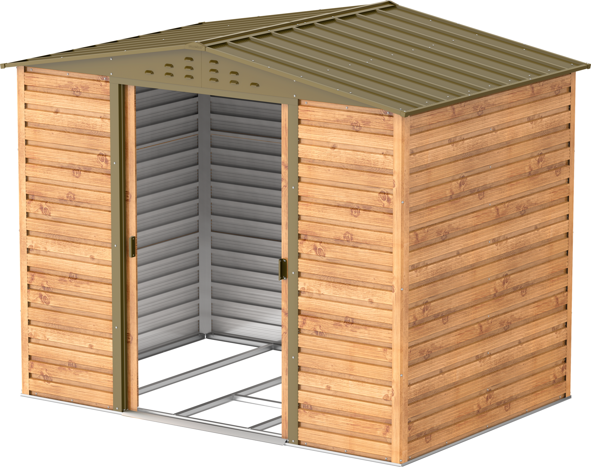 Alpine 8x6 Imitation Wood Metal Shed