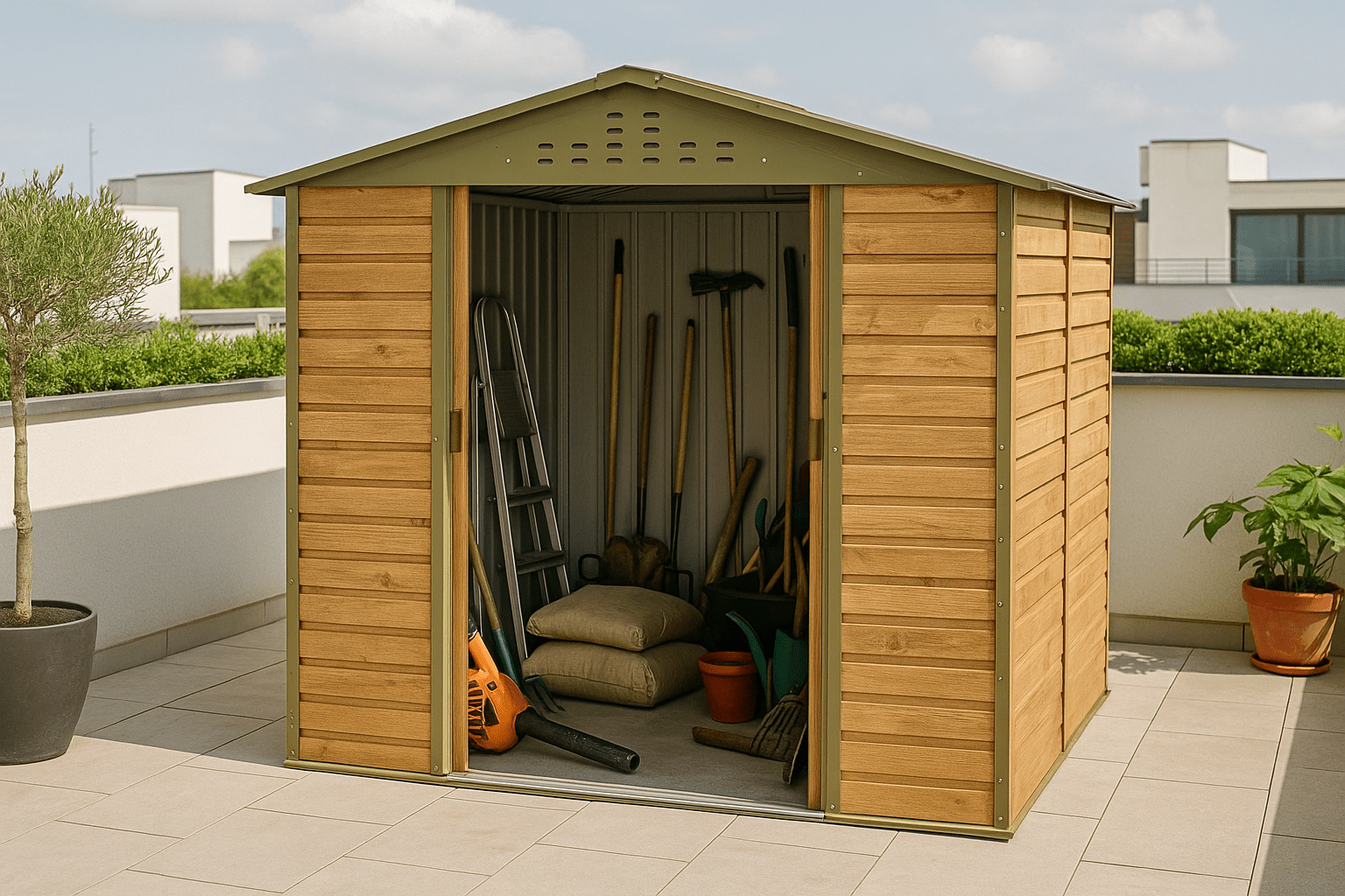 Casetas Metálicas imitación Madera - Ibercasetas