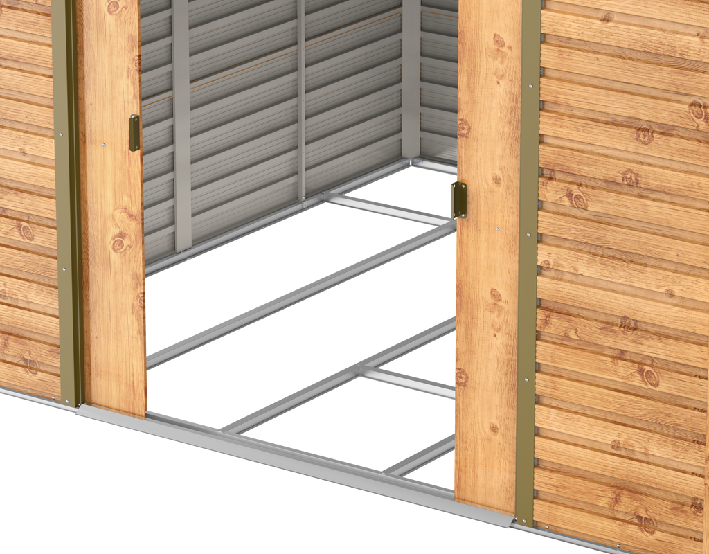 Alpine 10x10 Imitation Wood Metal Shed 