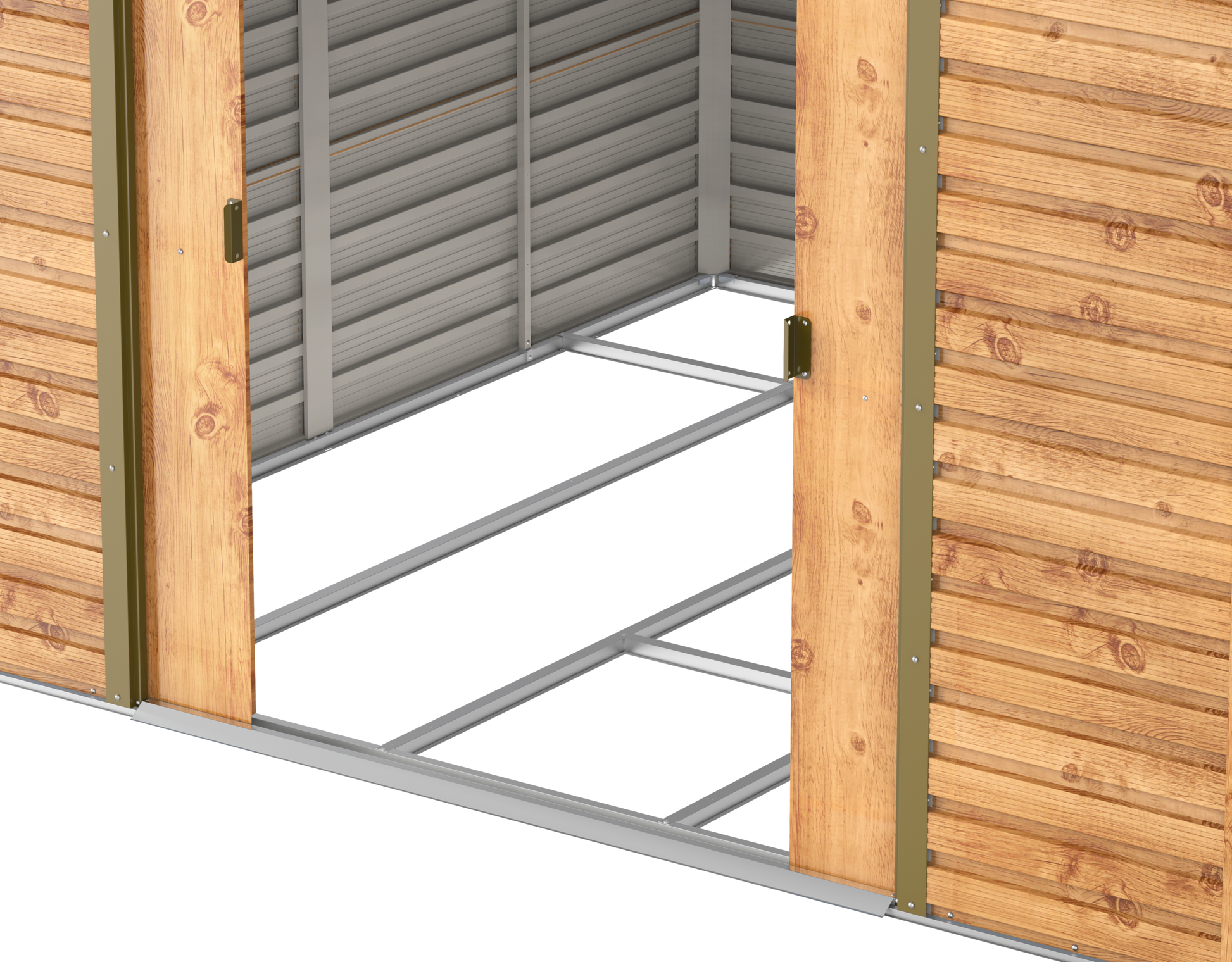 Alpine 10x10 Imitation Wood Metal Shed 