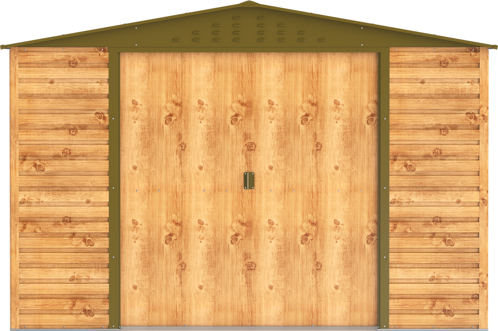 Alpine 10x10 Imitation Wood Metal Shed 