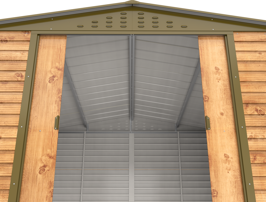 Alpine 10x10 Imitation Wood Metal Shed 