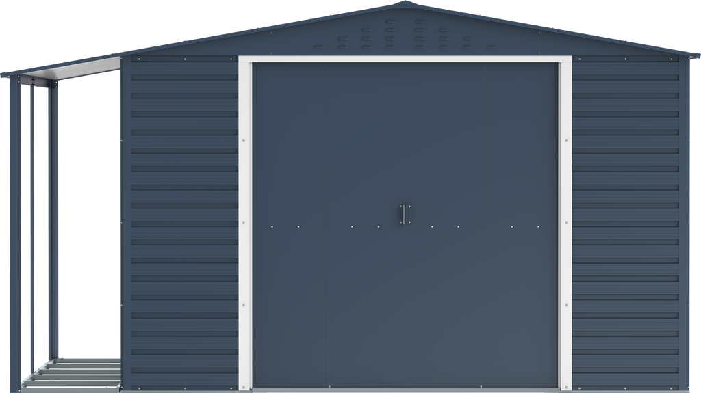 Caseta de Jardin Alpine 10x10 gris antracita + extensión leñero