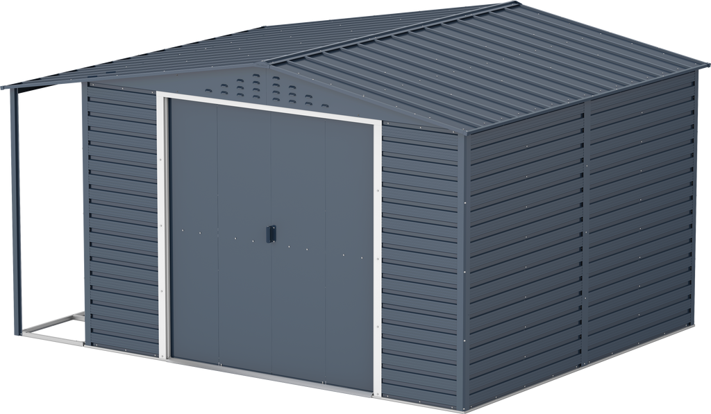 Caseta de Jardin Alpine 10x10 gris antracita + extensión leñero