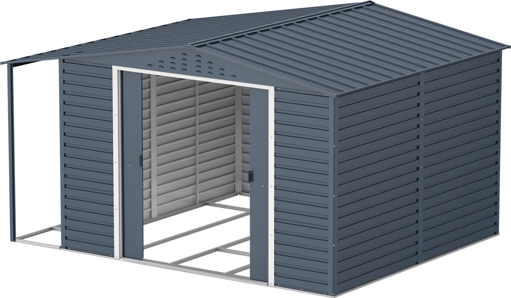 Caseta de Jardin Alpine 10x10 gris antracita + extensión leñero