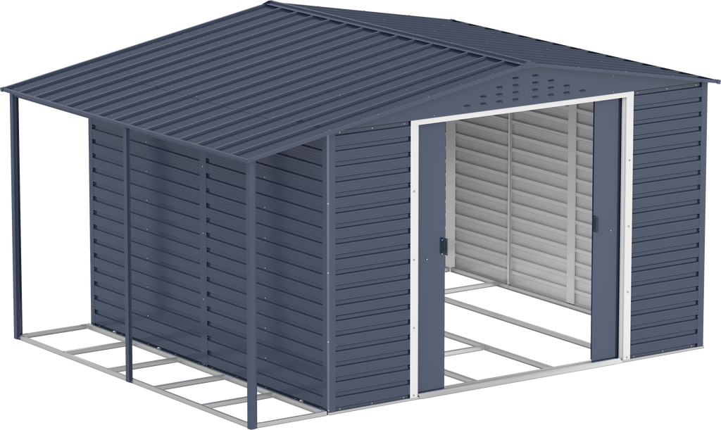 Caseta de Jardin Alpine 10x10 gris antracita + extensión leñero