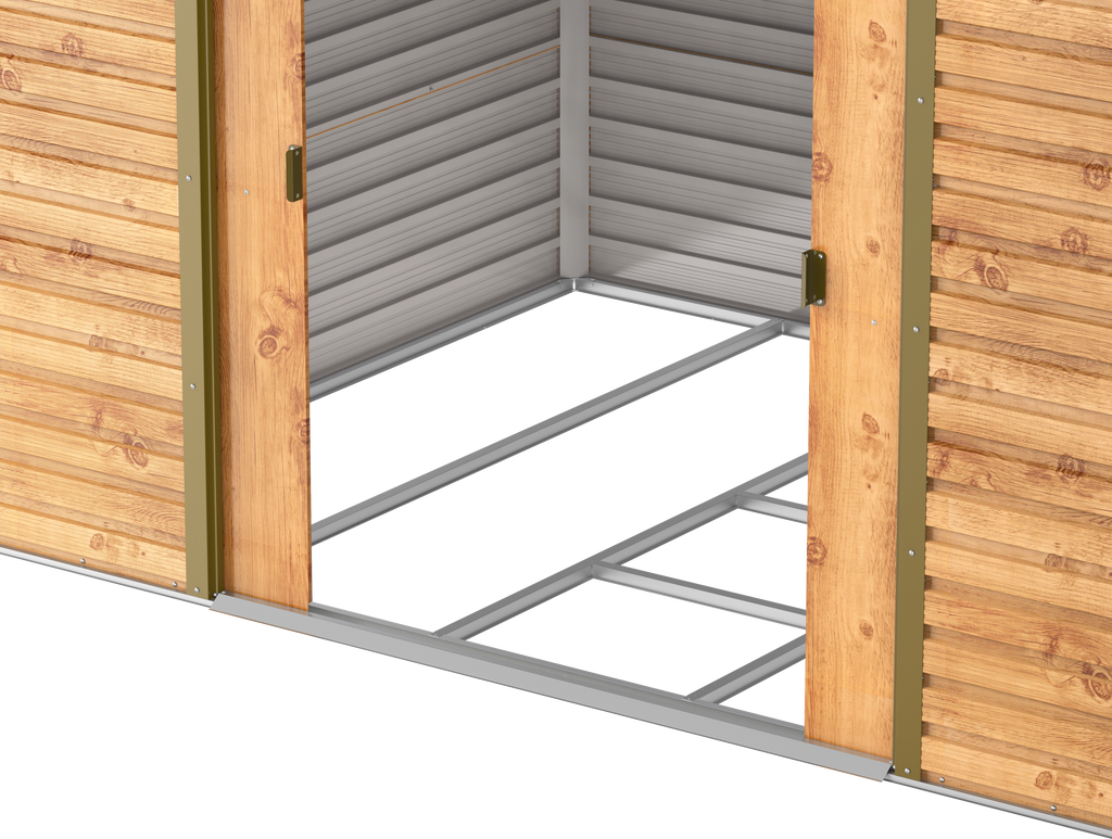 Alpine 10x8 Imitation Wood Metal Shed