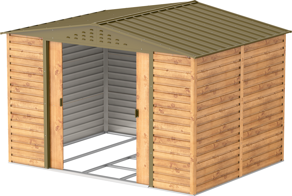 Alpine 10x8 Imitation Wood Metal Shed