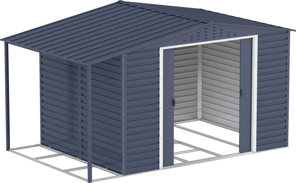 Caseta de Jardin Alpine 10x8 gris antracita + extensión leñero