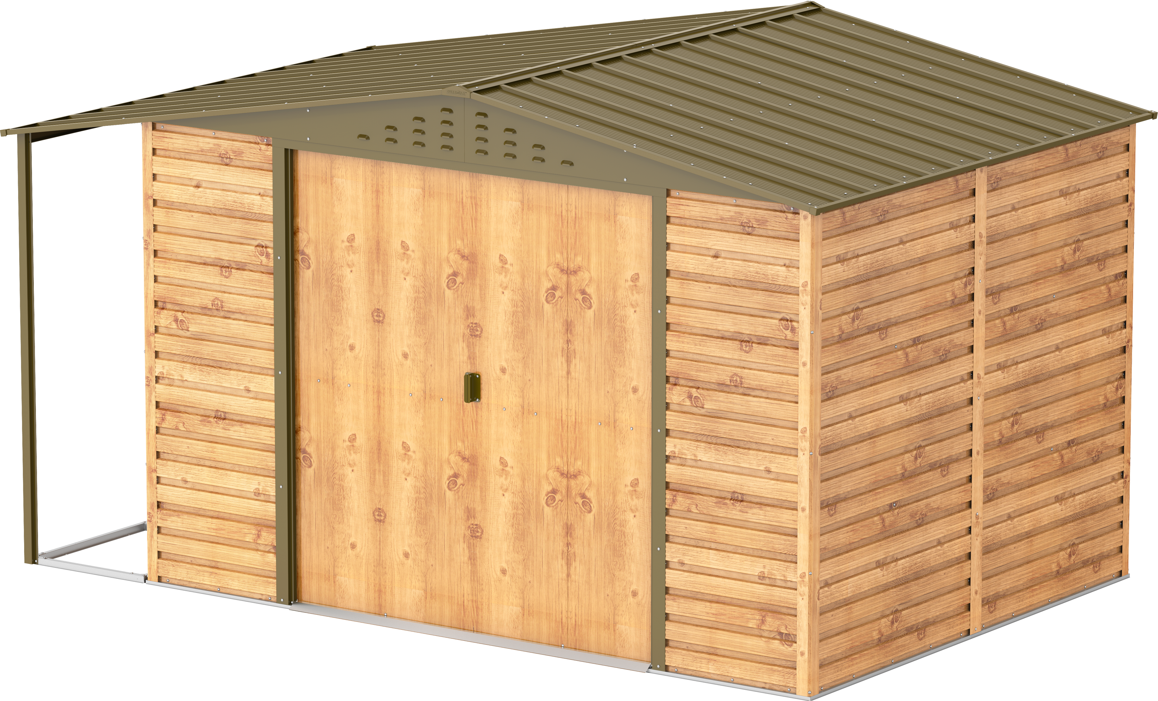 Extensión lateral de casetas de jardín Duramax Alpine 10×8 Imitación Madera