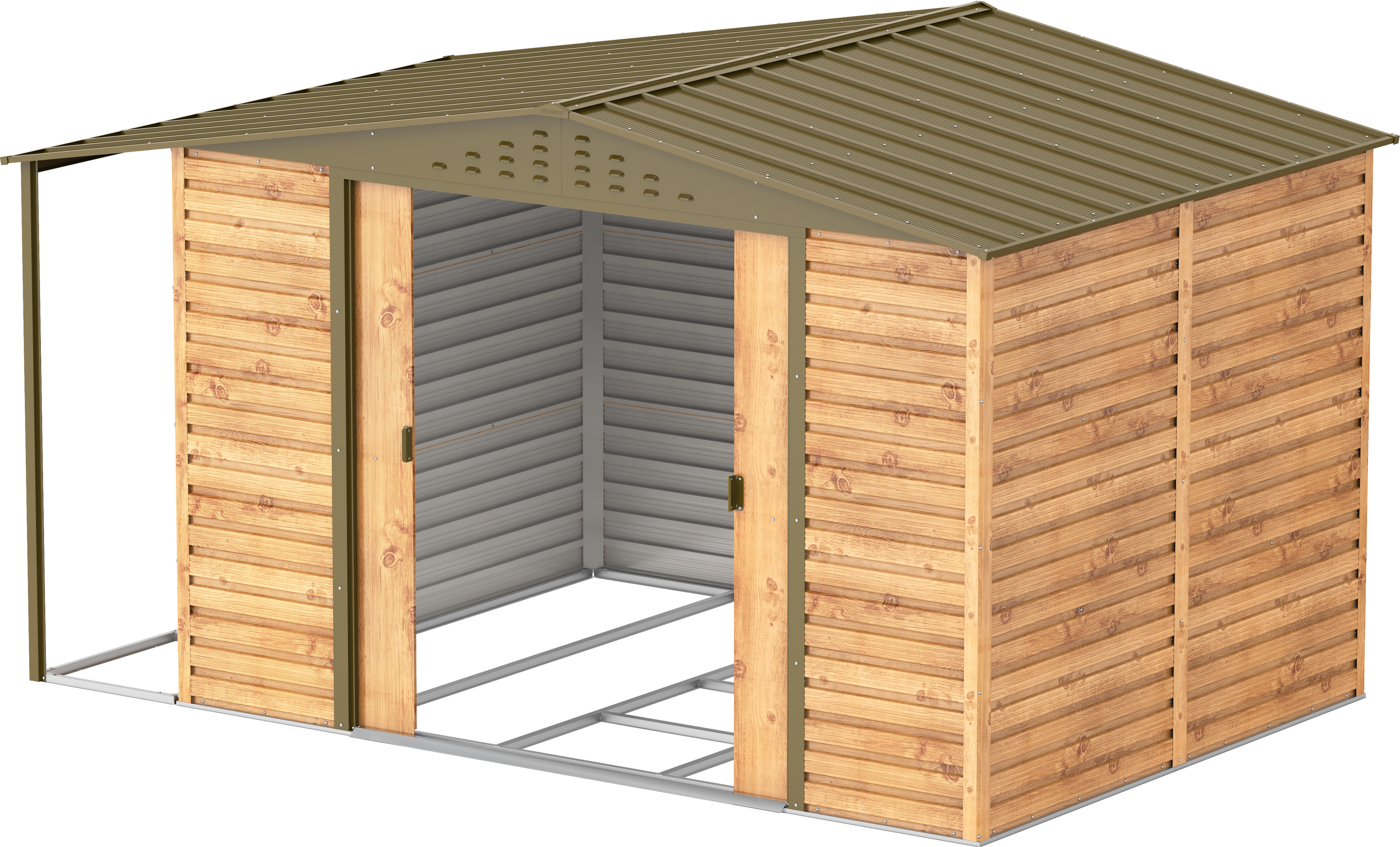 Extensión lateral de casetas de jardín Duramax Alpine 10×8 Imitación Madera