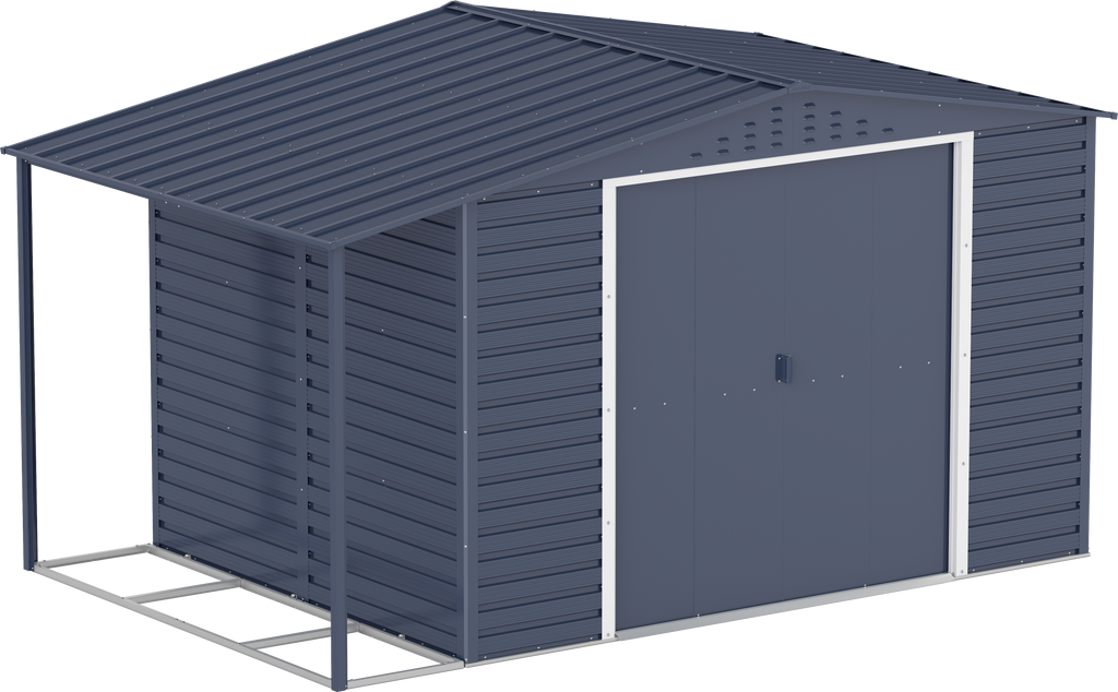 Caseta de Jardin Alpine 10x8 gris antracita + extensión leñero
