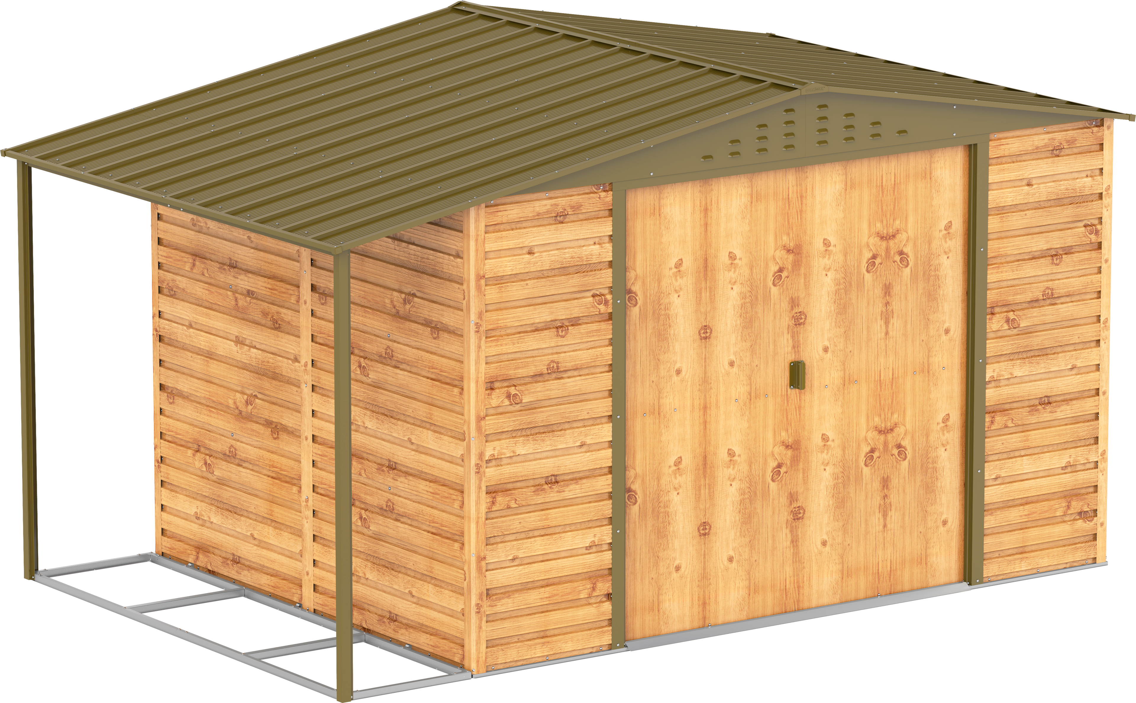 Extensión lateral de casetas de jardín Duramax Alpine 10×8 Imitación Madera