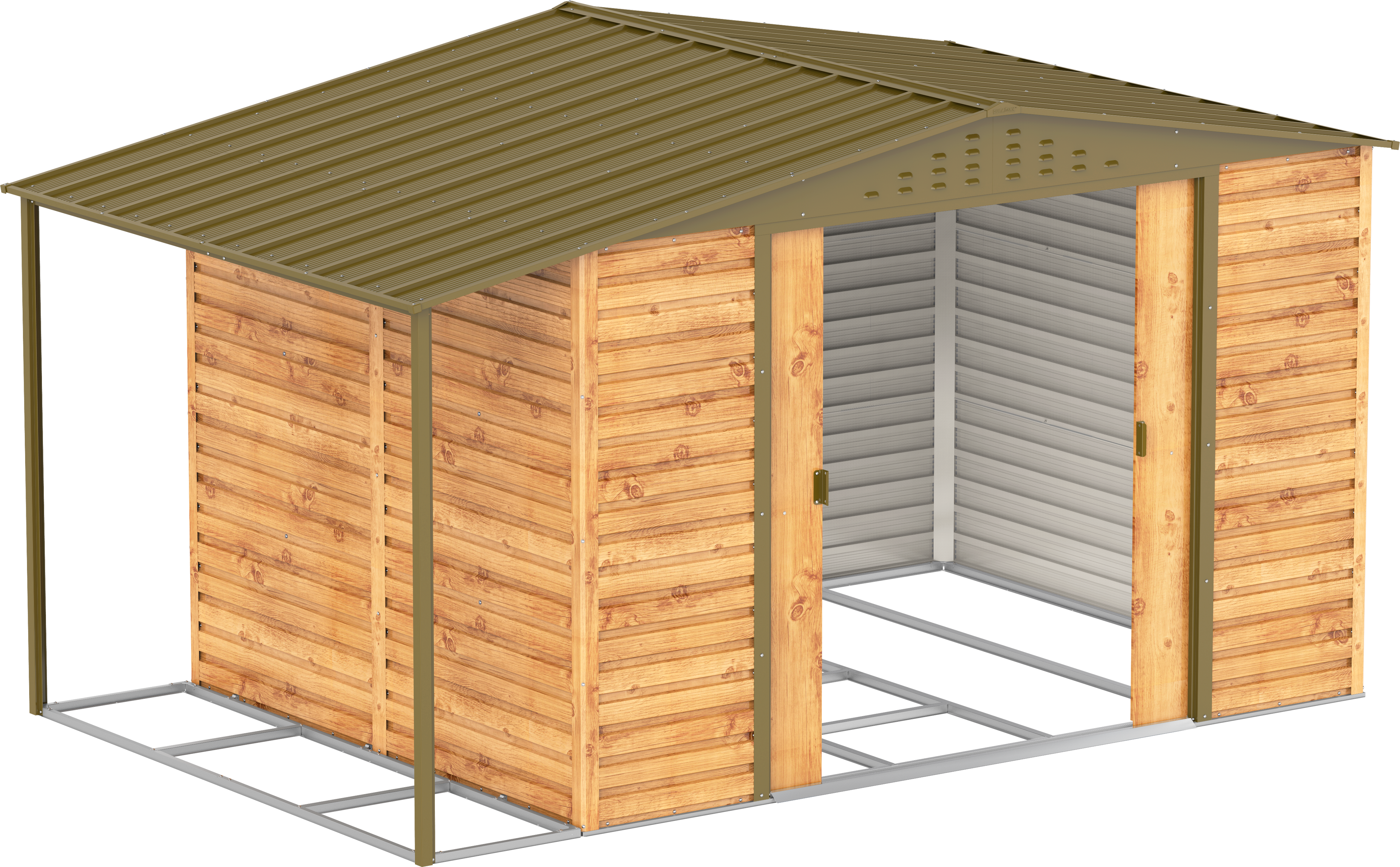 Extensión lateral de casetas de jardín Duramax Alpine 10×8 Imitación Madera