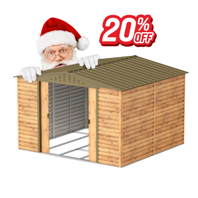 Casetas de jardín, casetas Duramax Alpine 10x10  Imitación Madera ¡OFERTA NAVIDAD!