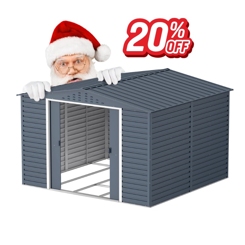 Casetas de jardín, casetas Duramax Alpine 10x10 gris antracita ¡OFERTA NAVIDAD!