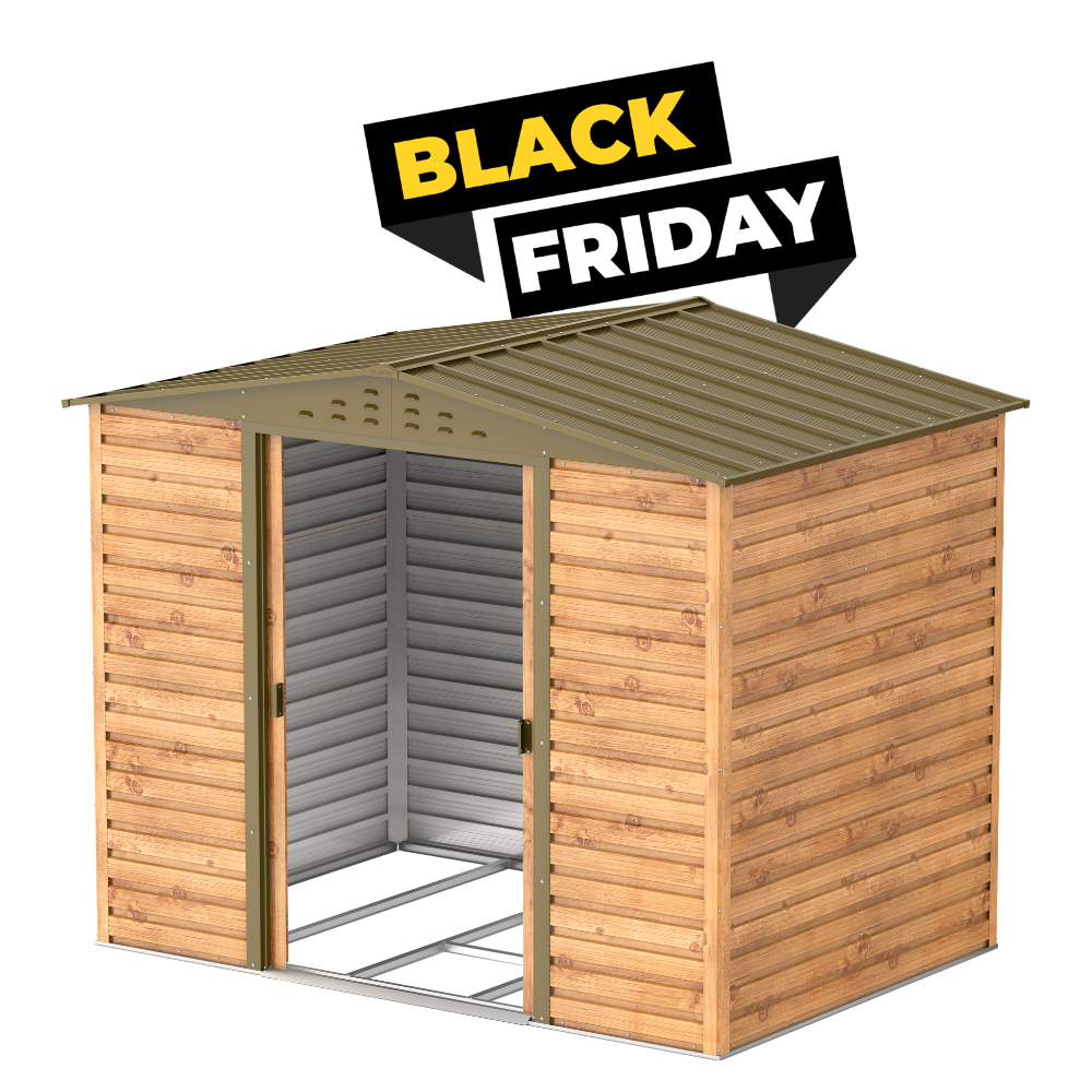 Casetas de jardín, casetas Duramax Alpine 8x6  Imitación Madera ¡OFERTA BLACK FRIDAY!