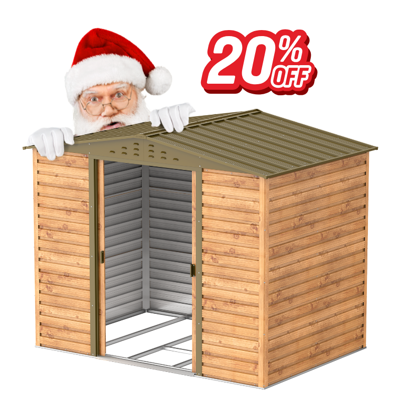 Casetas de jardín, casetas Duramax Alpine 8x6  Imitación Madera ¡OFERTA NAVIDAD!