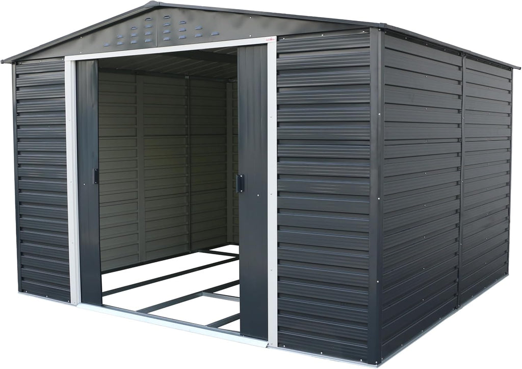 Alpine 10x10 anthracite grey metal shed 