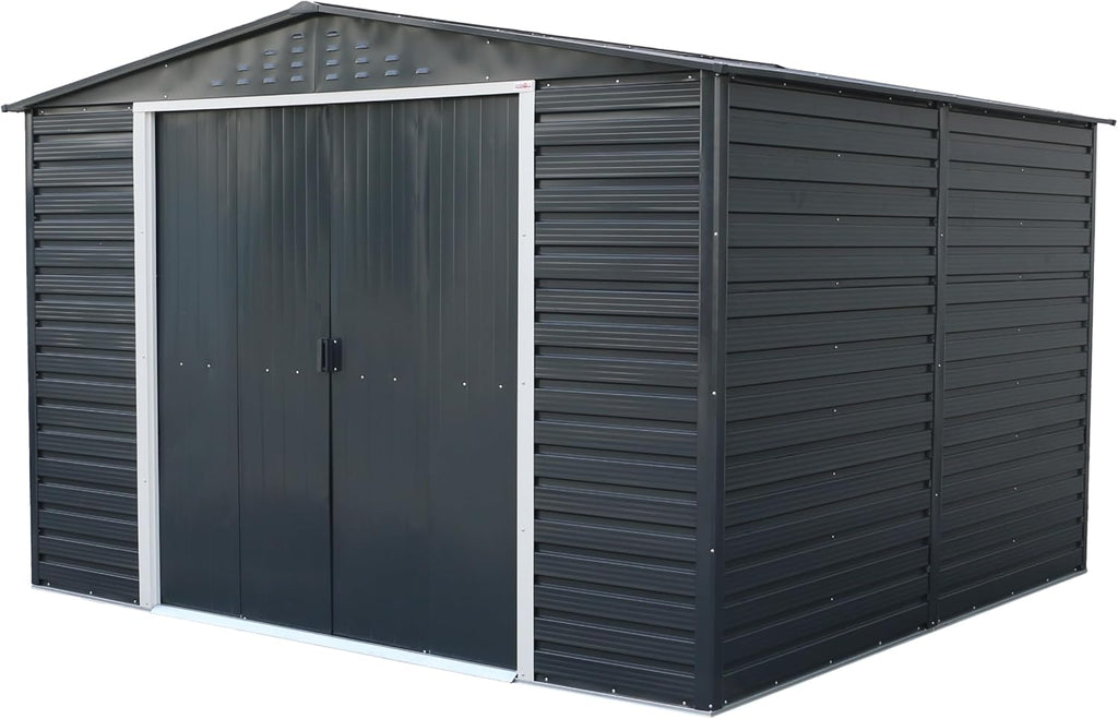 Alpine 10x10 anthracite grey metal shed 