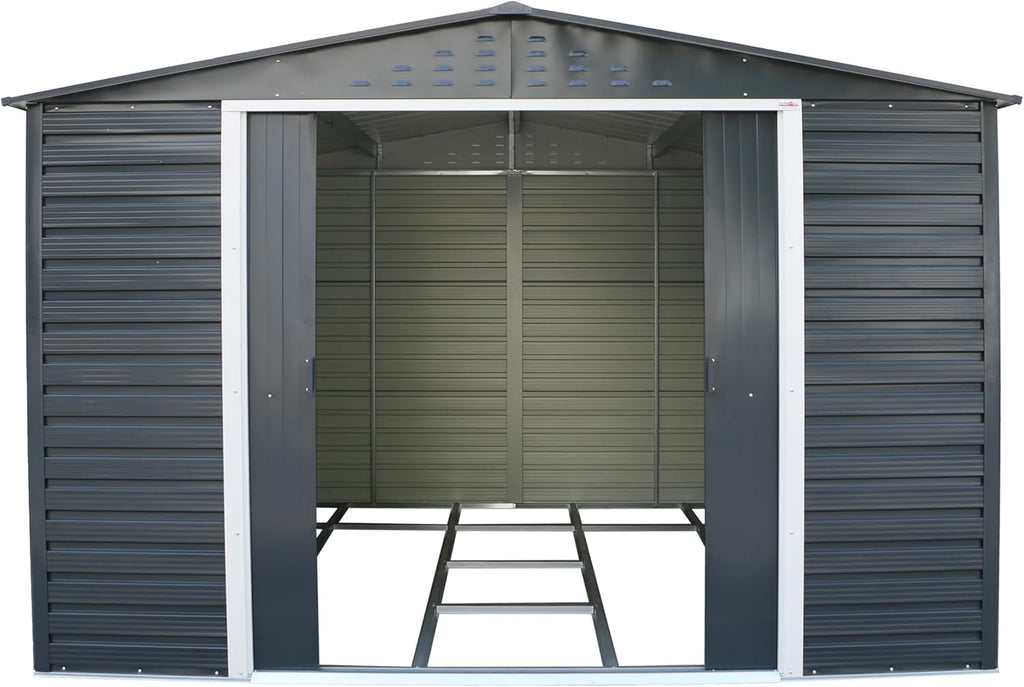 Alpine 10x10 anthracite grey metal shed 