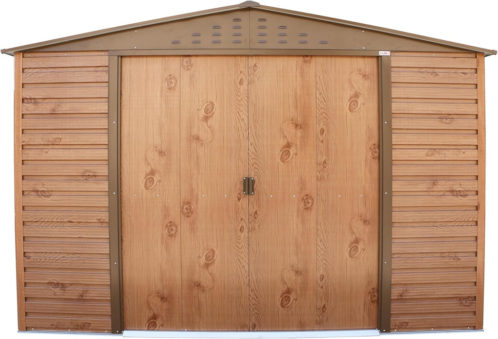 Alpine 10x8 Imitation Wood Metal Shed