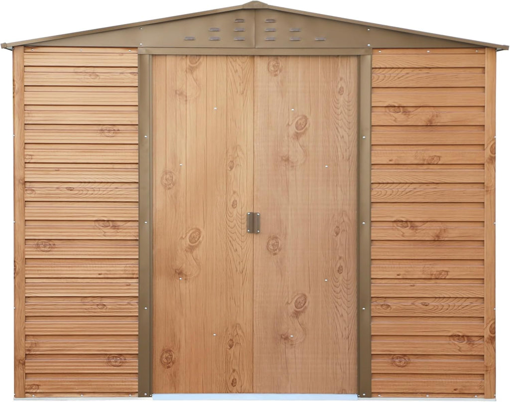 Alpine 8x6 Imitation Wood Metal Shed