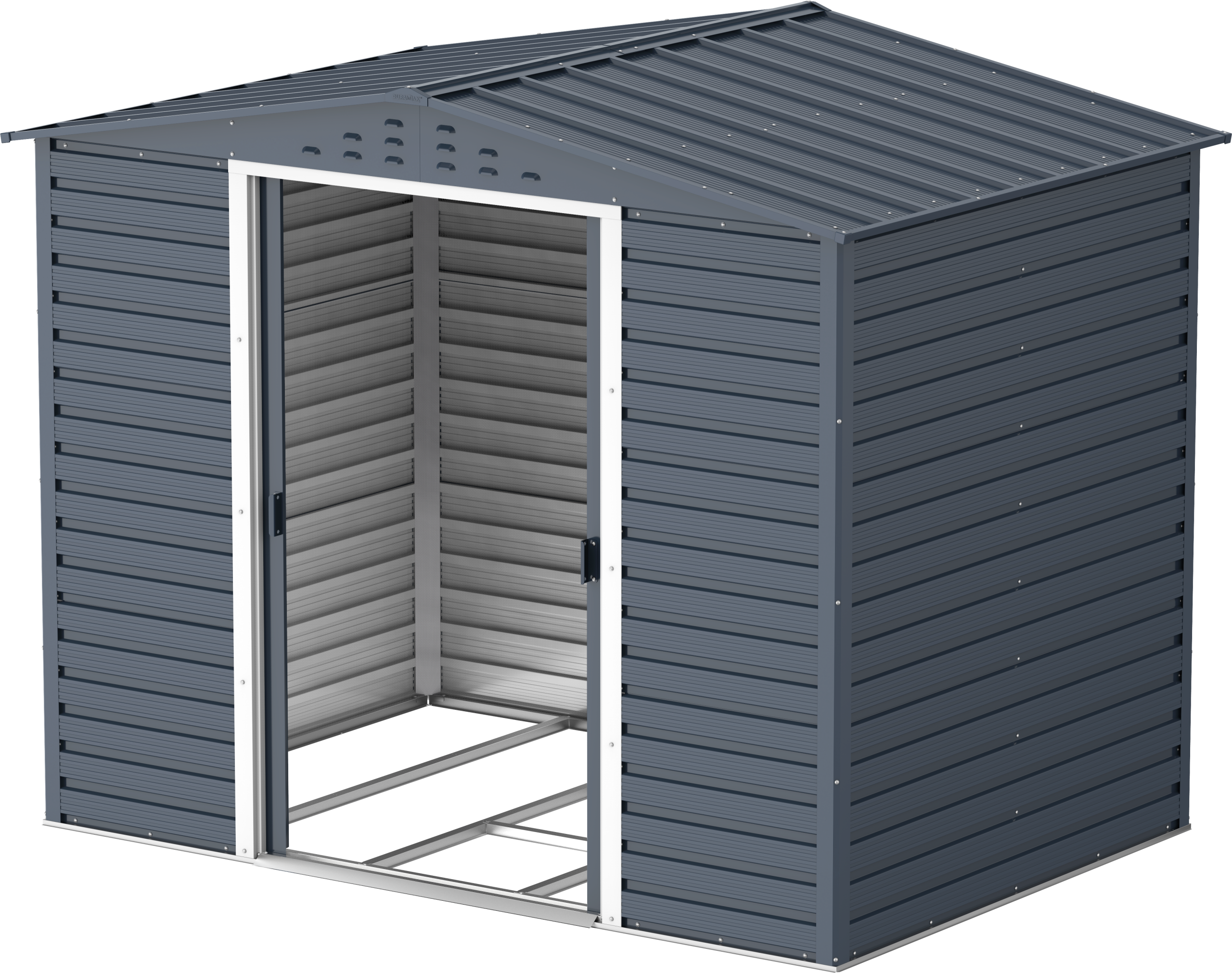 Caseta de jardín Alpine 8x6 - 261,7x183x209 cm y 4,37 m² - Gris Antracita