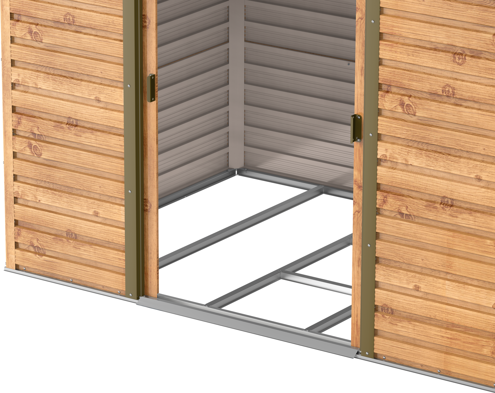 Alpine 8x6 Imitation Wood Metal Shed