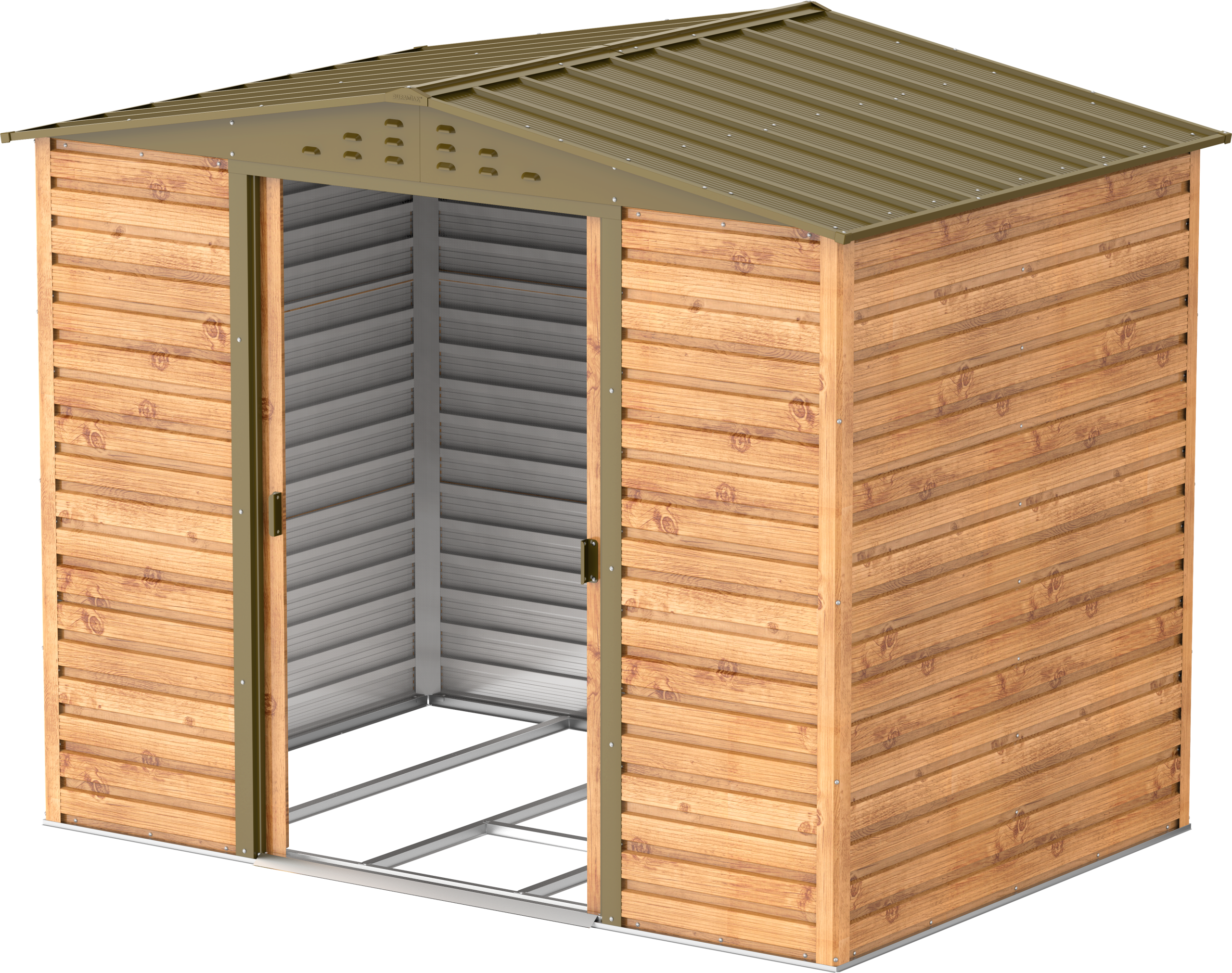 Caseta de jardín Alpine 8x6 - 261,7x183x209 cm y 4,37 m² - Imitación Madera