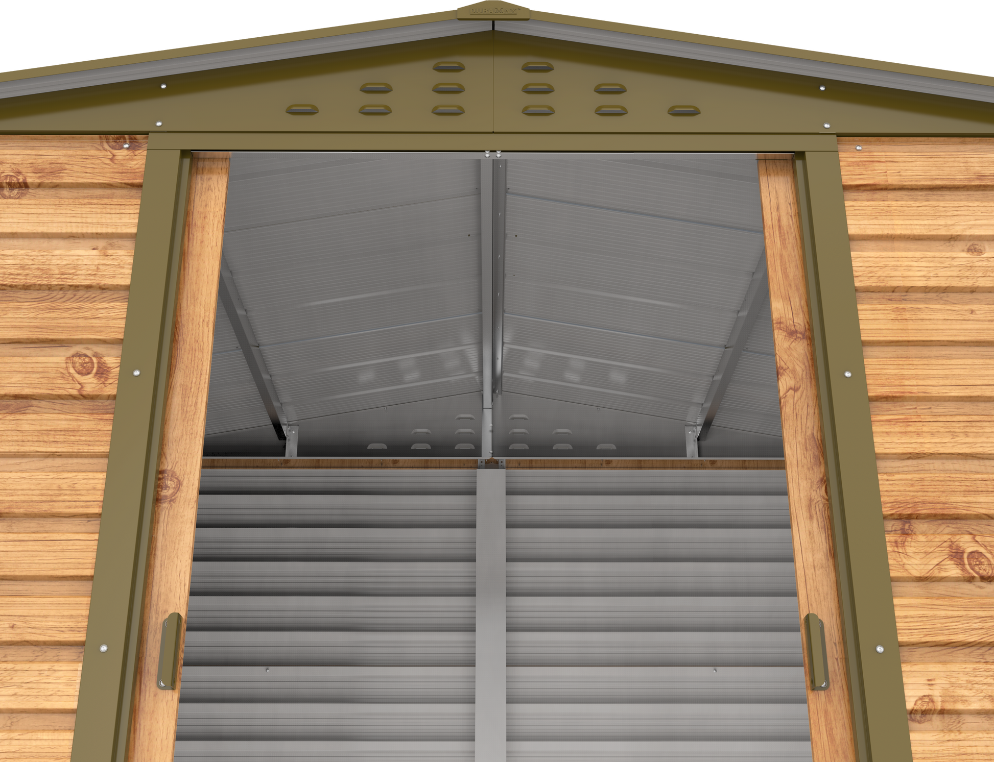 Alpine 8x6 Imitation Wood Metal Shed