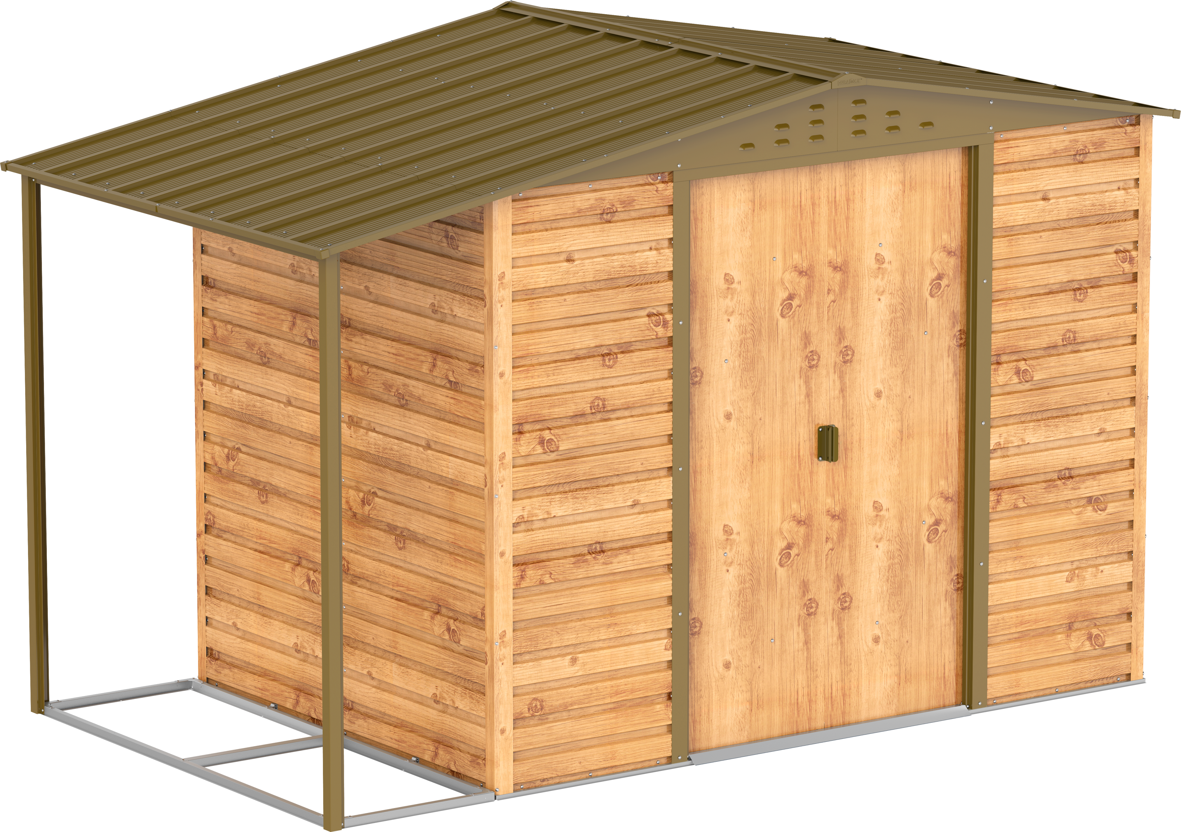 Extensión lateral de casetas de jardín Duramax Alpine 8×6 Imitación Madera