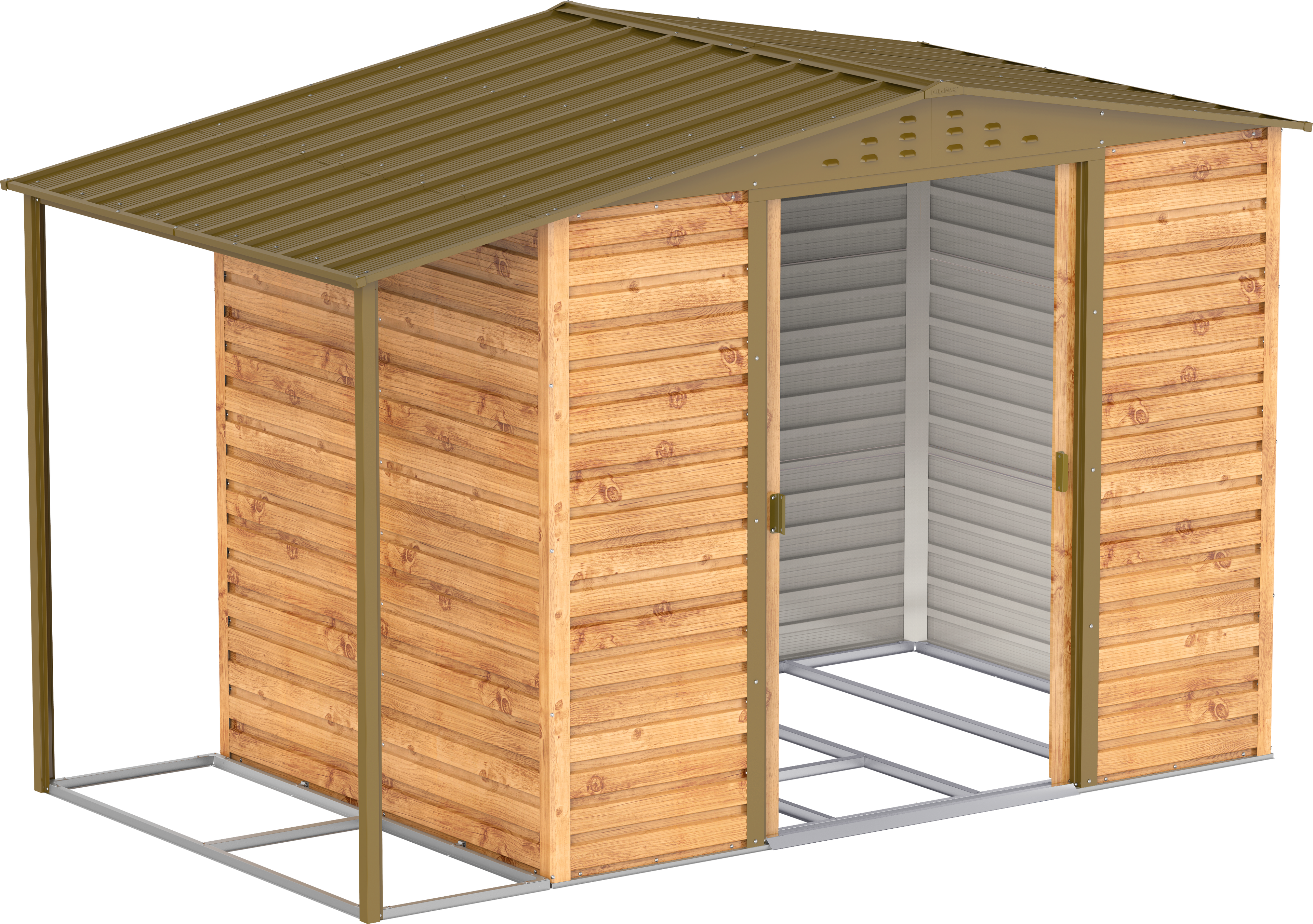 Extensión lateral de casetas de jardín Duramax Alpine 8×6 Imitación Madera