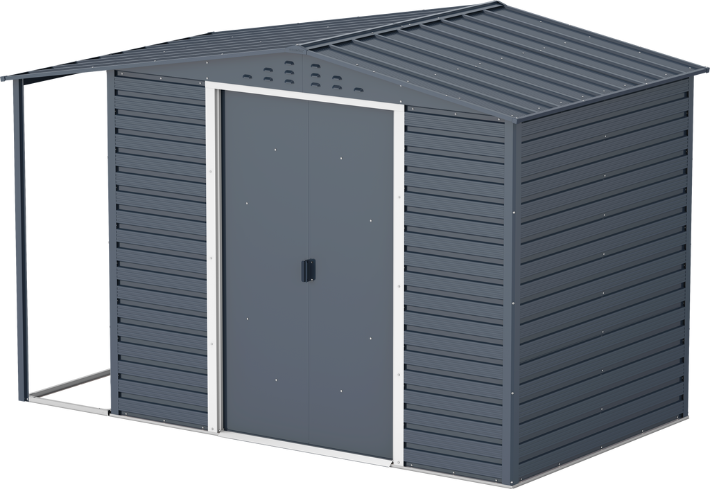Caseta de Jardin Alpine 8x6 gris antracita + extensión leñero