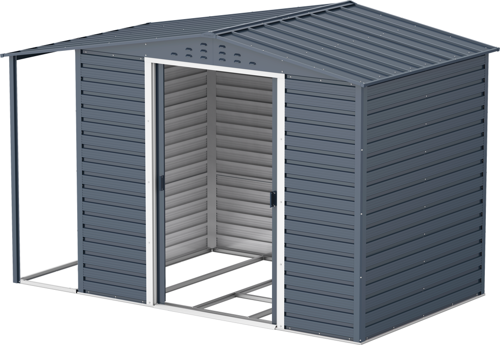 Caseta de Jardin Alpine 8x6 gris antracita + extensión leñero