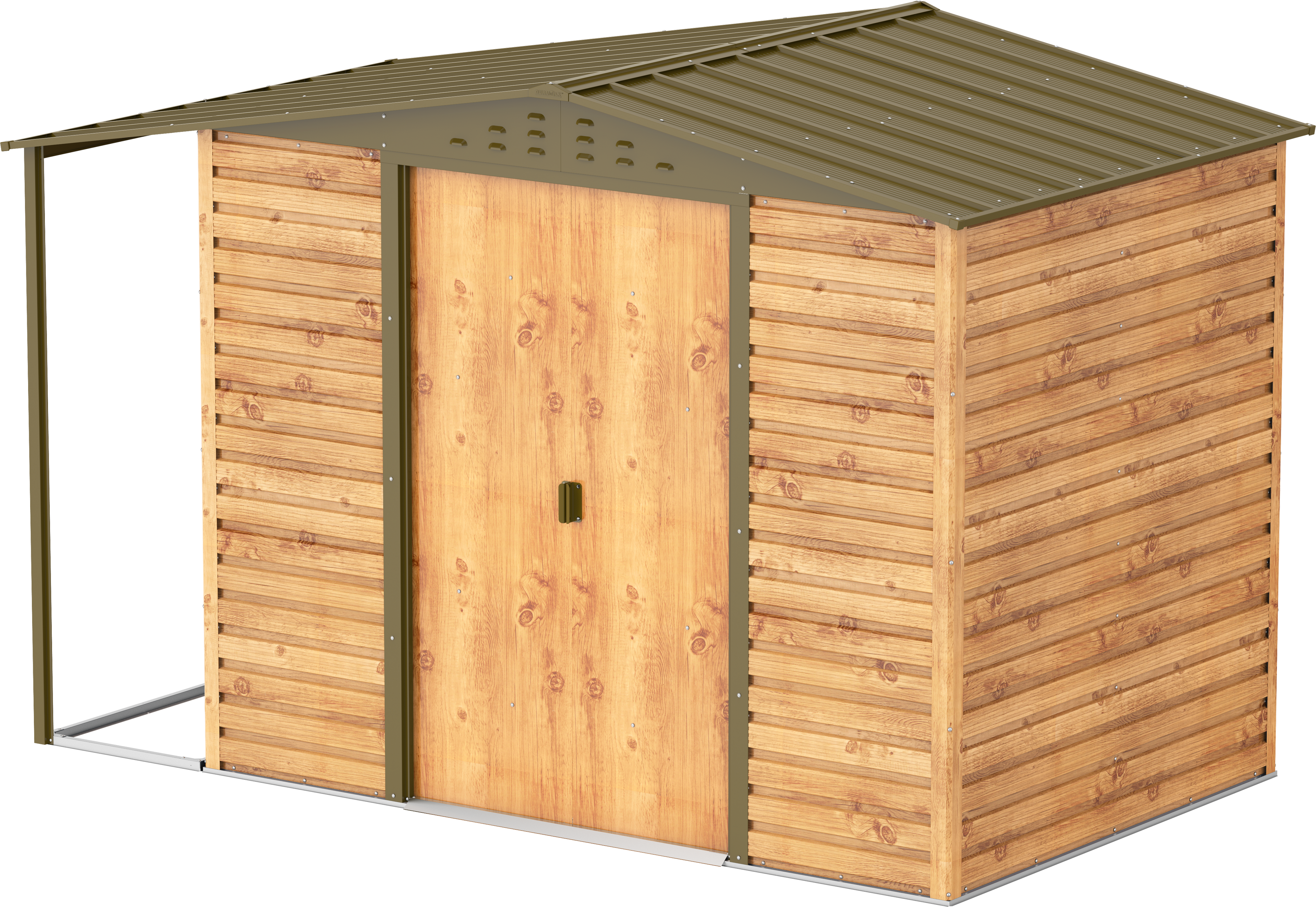 Extensión lateral de casetas de jardín Duramax Alpine 8×6 Imitación Madera