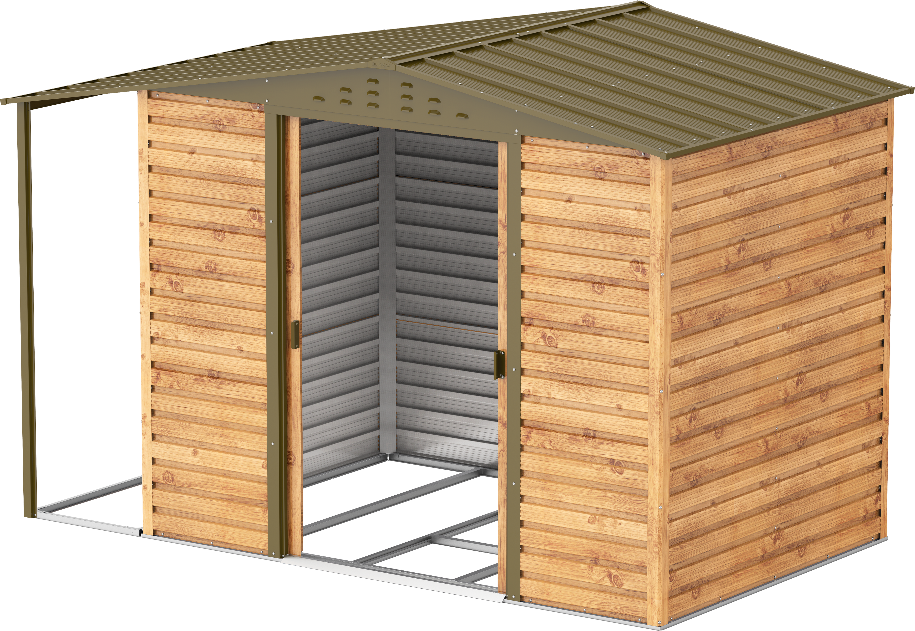 Extensión lateral de casetas de jardín Duramax Alpine 8×6 Imitación Madera