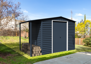 Caseta de Jardin Alpine 8x6 gris antracita + extensión leñero