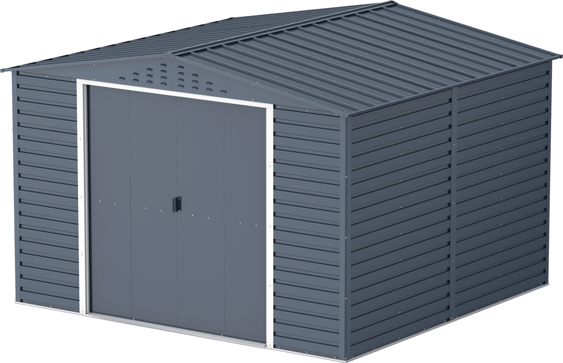 Caseta de jardín Alpine 10x10 - 321.6x303.1x214.2 cm y 9,15 m² - Gris Antracita - Ibercasetas