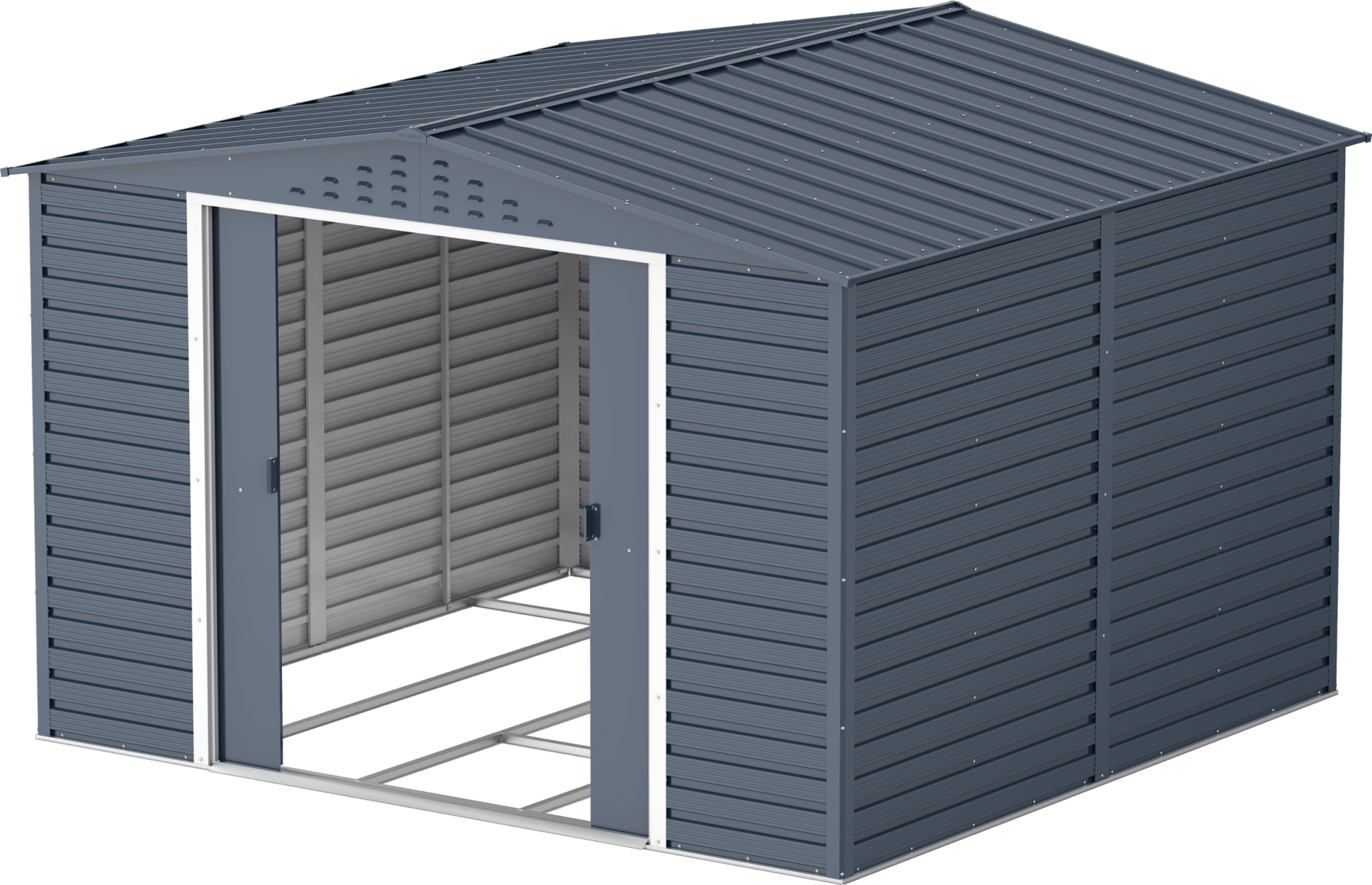 Caseta de jardín Alpine 10x10 - 321.6x303.1x214.2 cm y 9,15 m² - Gris Antracita - Ibercasetas