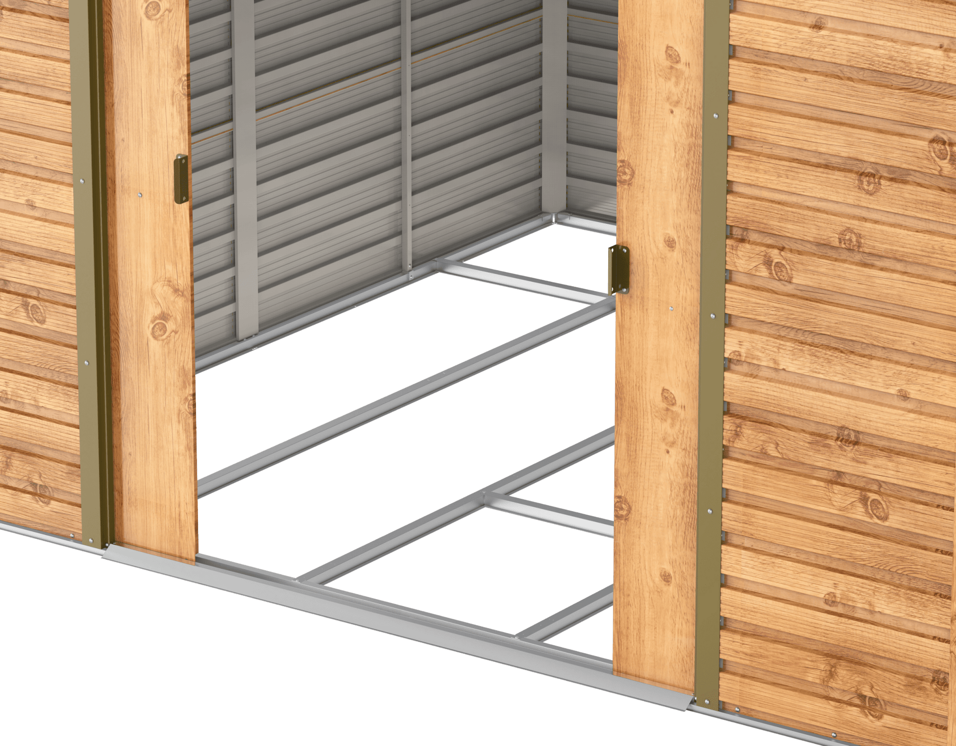 Caseta de jardín Alpine 10x10 - 321.6x303.1x214.2 cm y 9,15 m² - Imitación Madera - Ibercasetas