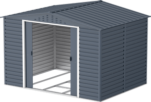 Caseta de jardín Alpine 10x8 - 321,6x243,1x214,2 cm y 7,28 m² - Gris Antracita - Ibercasetas