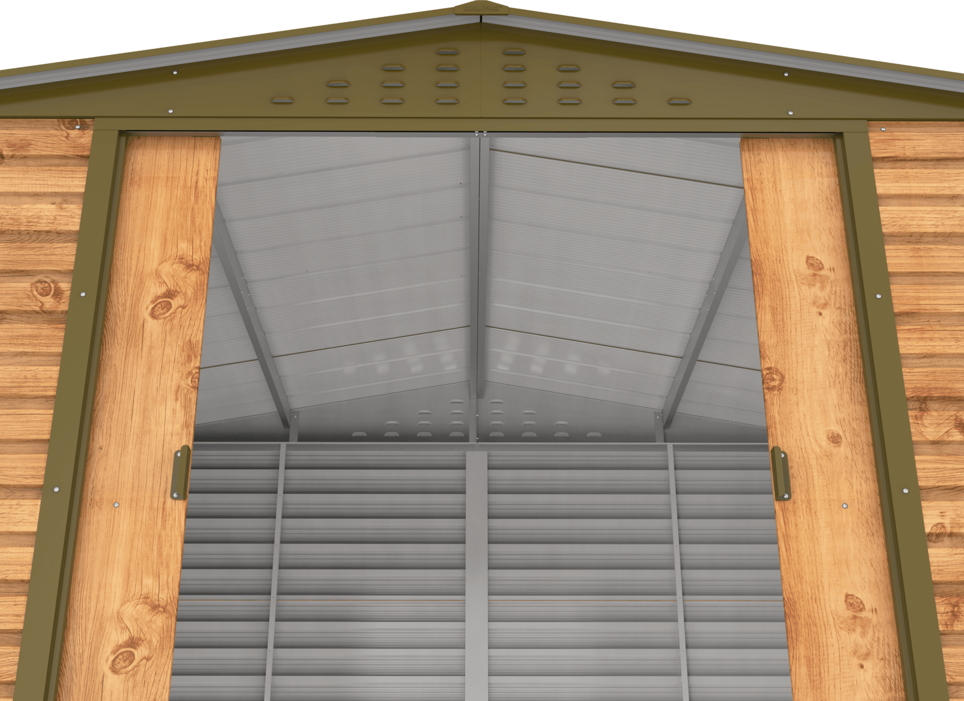 Caseta de jardín Alpine 10x8 - 321,6x243,1x214,2 cm y 7,28 m² - Imitación Madera - Ibercasetas