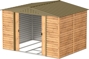 Caseta de jardín Alpine 10x8 - 321,6x243,1x214,2 cm y 7,28 m² - Imitación Madera - Ibercasetas