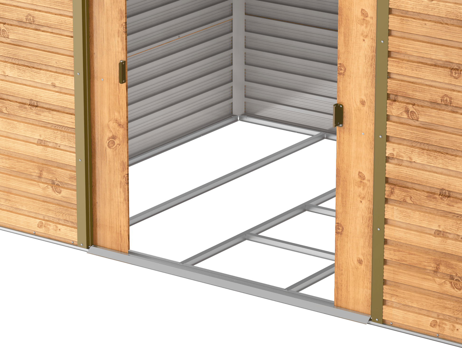 Caseta de jardín Alpine 10x8 - 321,6x243,1x214,2 cm y 7,28 m² - Imitación Madera - Ibercasetas